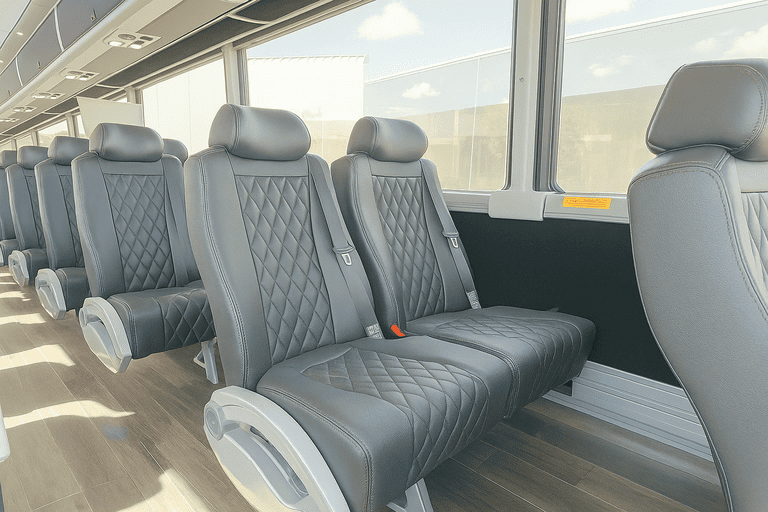 interior of North Little Rock Coach Bus Service charter bus