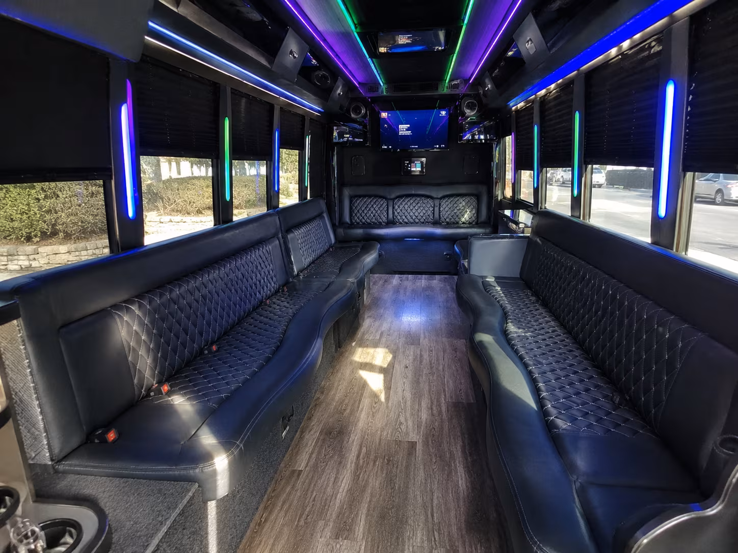 north little rock 15 passenger party bus interior