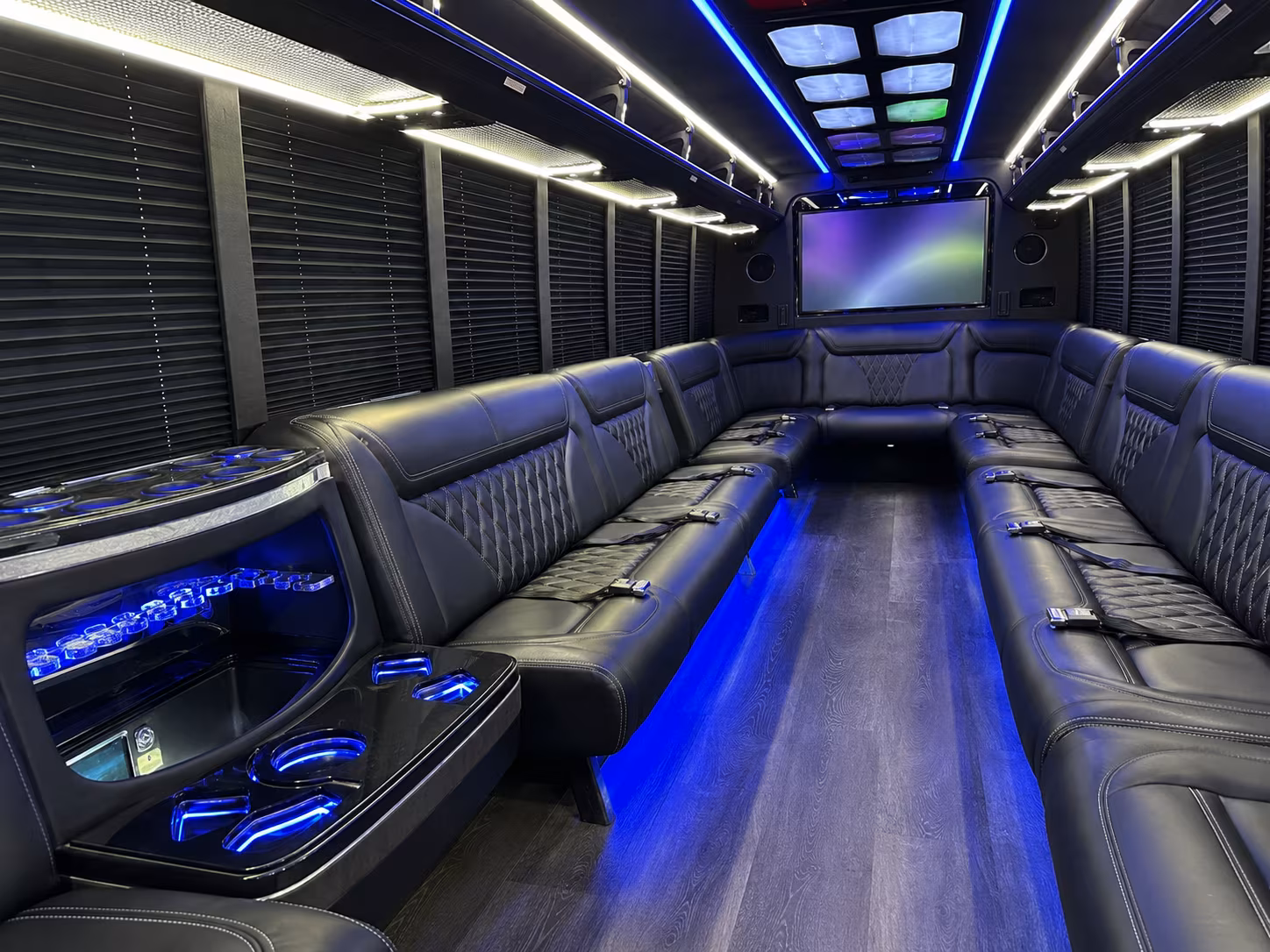 north little rock 20 passenger party bus inside