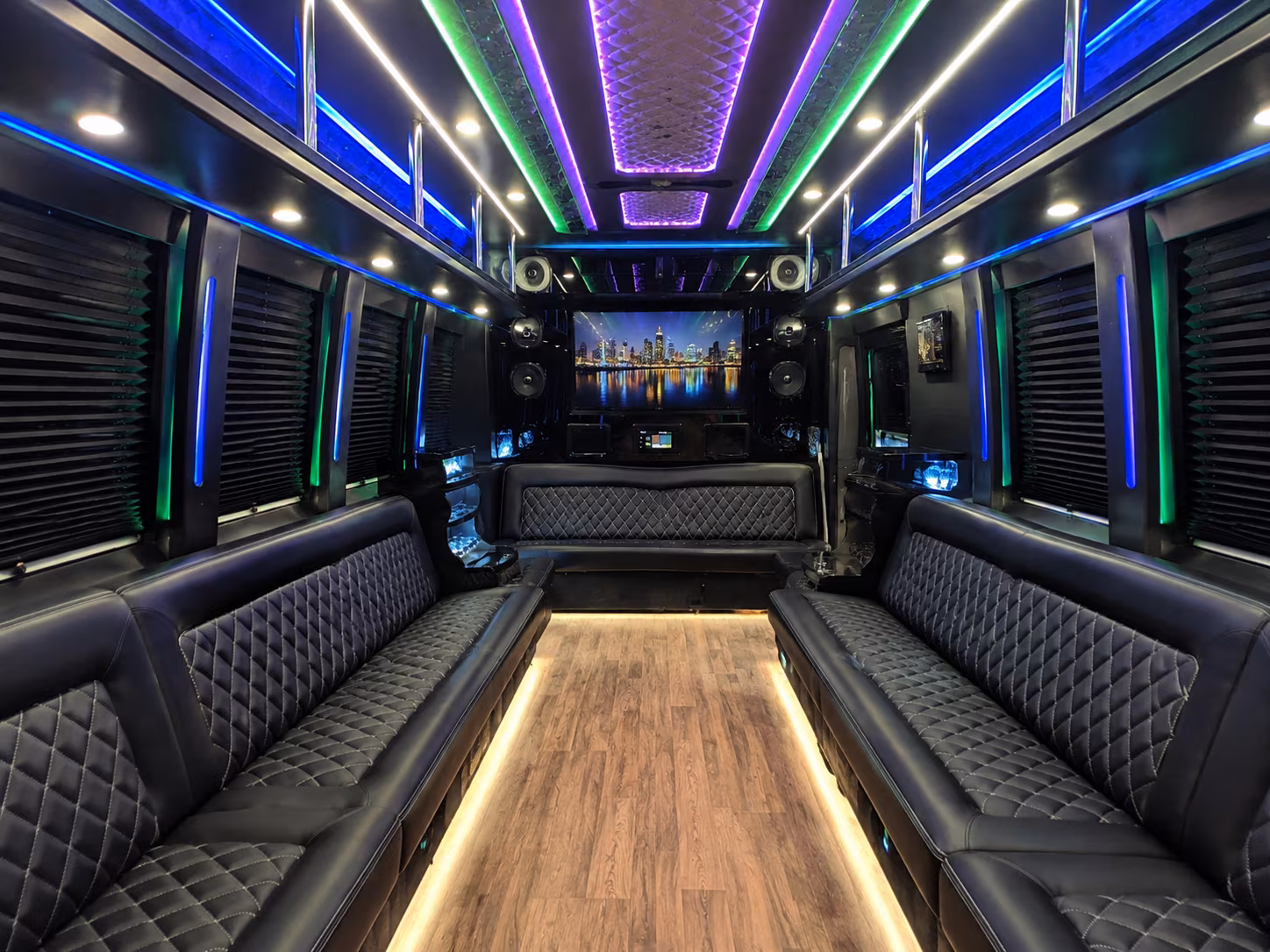 north little rock 25 passenger party bus interior