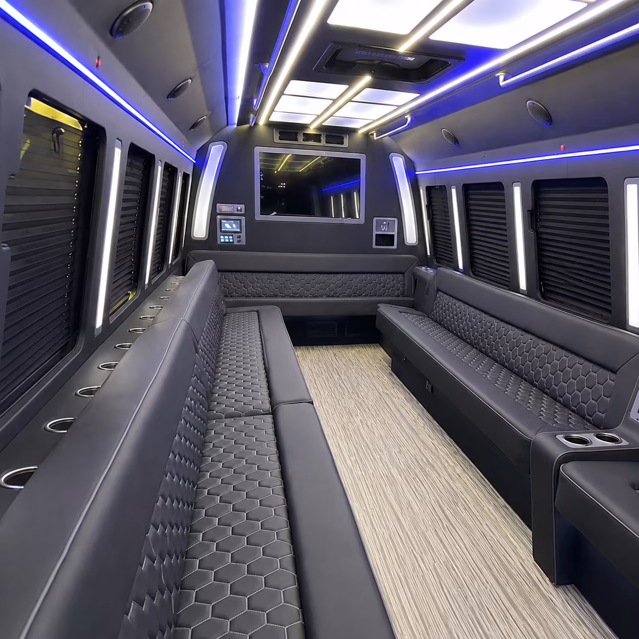 north little rock 40 passenger party bus inside