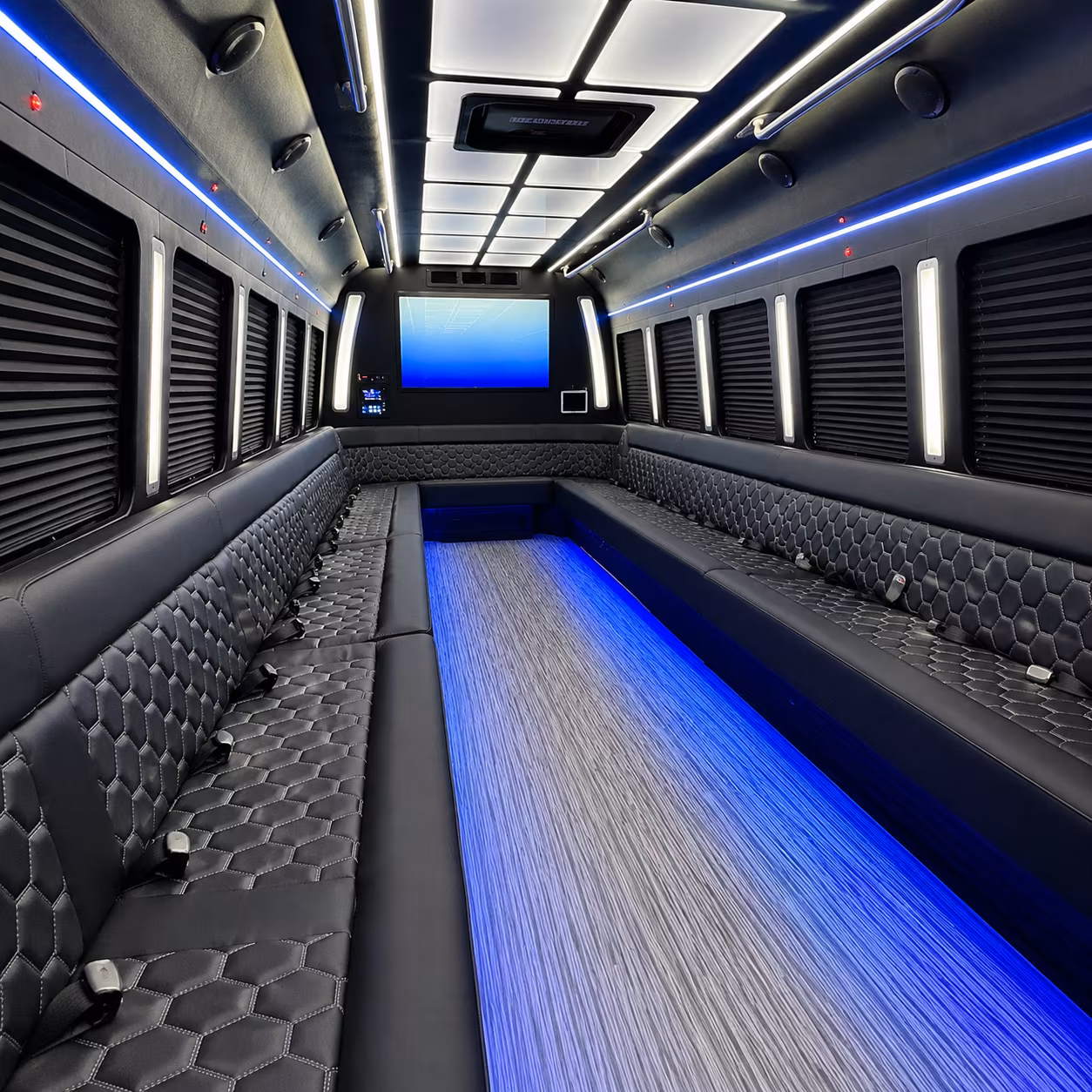 north little rock 50 passenger party bus inside